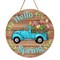 Deroro Hello Spring Blue Truck Sign for Front Door Decor, Tulip Flowers Pickup Wood Door Hanger for Outdoor Outside Porch, Rustic Farmhouse Wooden Wreath Indoor Wall Hanging Decoration